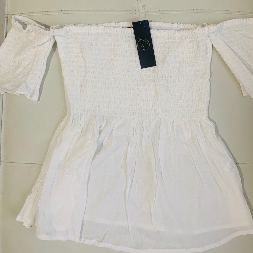 White ruched shirt